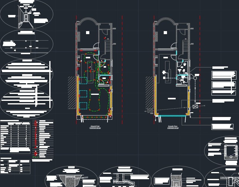 Victorian terrace extension floor plan drawn in AutoCAD